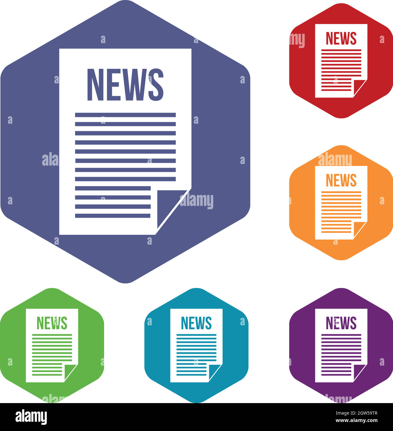 News Zeitung Icons set Stock Vektor