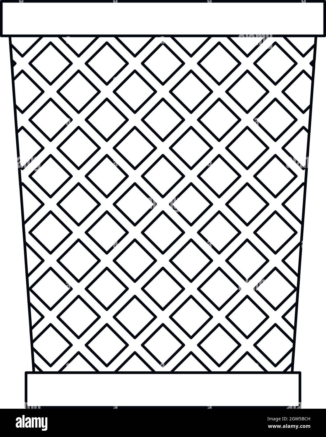 Leer Metall Papierkorb Mülleimer Symbol, outline Style Stock Vektor