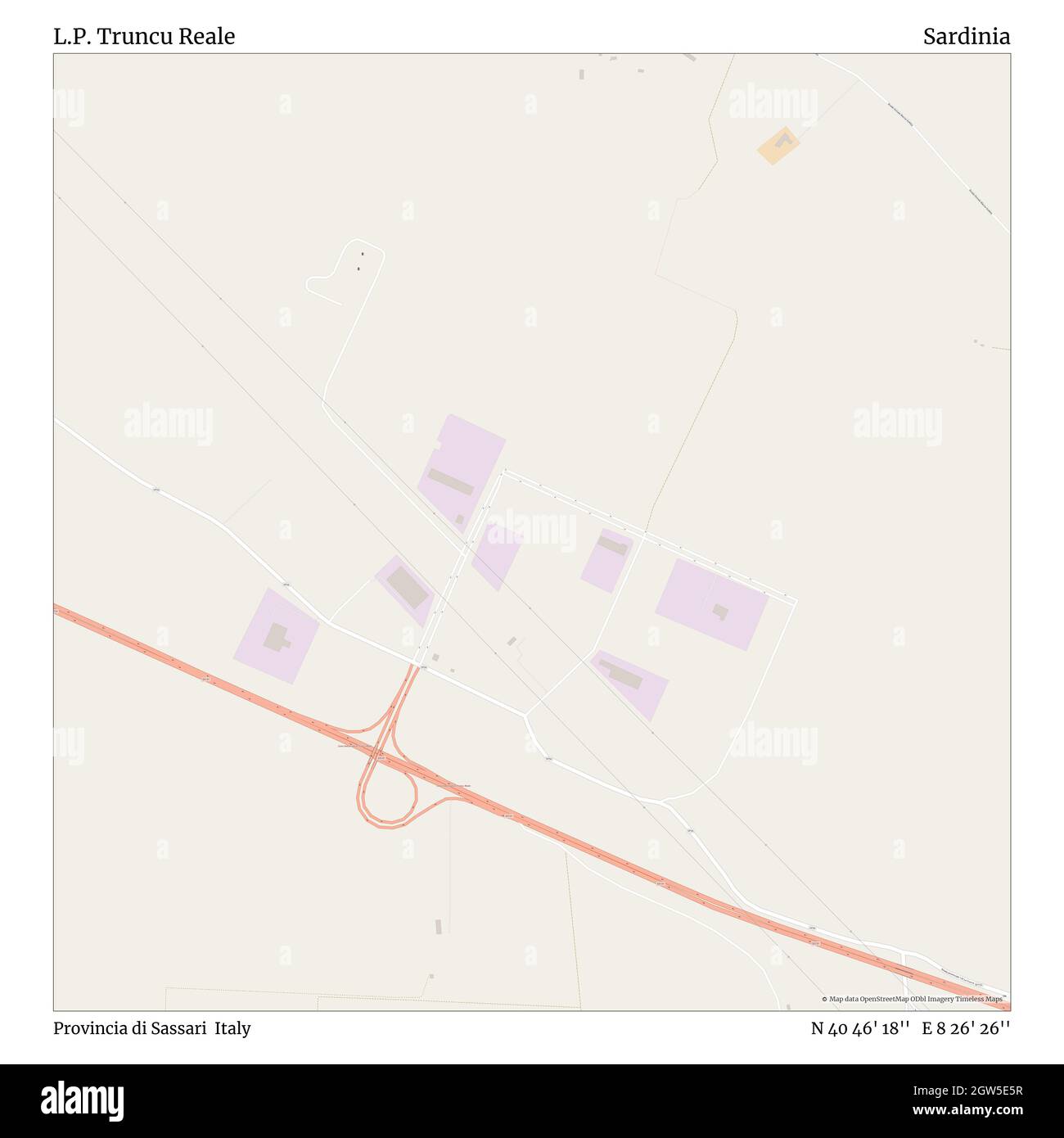 L.P. Truncu reale, Provincia di Sassari, Italien, Sardinien, N 40 46' 18'', E 8 26' 26'', map, Timeless Map veröffentlicht im Jahr 2021. Reisende, Entdecker und Abenteurer wie Florence Nightingale, David Livingstone, Ernest Shackleton, Lewis and Clark und Sherlock Holmes haben sich bei der Planung von Reisen zu den entlegensten Ecken der Welt auf Karten verlassen.Timeless Maps kartiert die meisten Orte auf der Welt und zeigt die Verwirklichung großer Träume Stockfoto