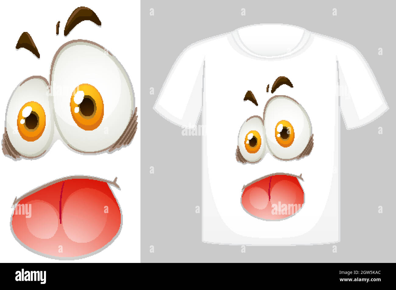 T-Shirt-Design mit Gesichtsausdruck Stock Vektor