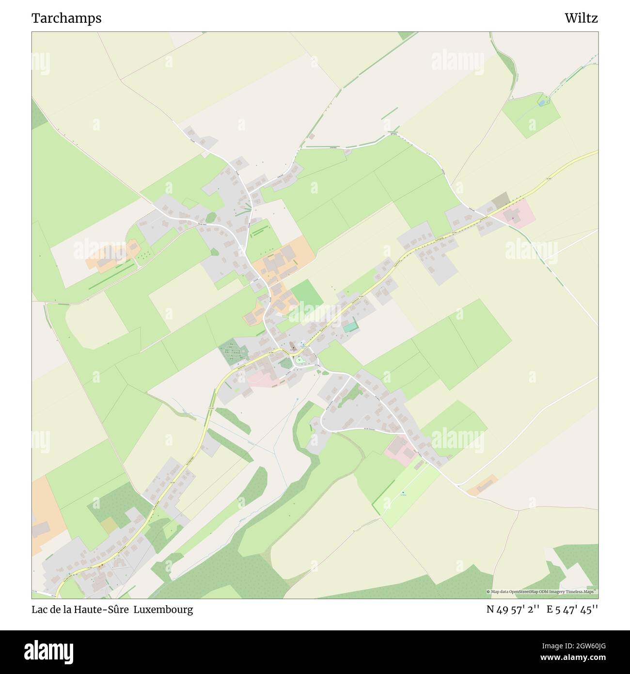 Tarchamps, Lac de la Haute-Sûre, Luxemburg, Wiltz, N 49 57' 2'', E 5 47' 45'', map, Timeless Map veröffentlicht im Jahr 2021. Reisende, Entdecker und Abenteurer wie Florence Nightingale, David Livingstone, Ernest Shackleton, Lewis and Clark und Sherlock Holmes haben sich bei der Planung von Reisen zu den entlegensten Ecken der Welt auf Karten verlassen.Timeless Maps kartiert die meisten Orte auf der Welt und zeigt die Verwirklichung großer Träume Stockfoto