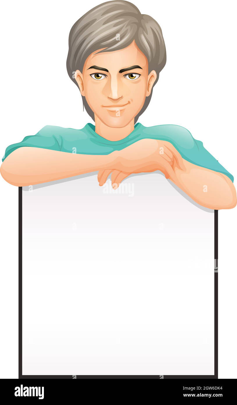 Ein Mann mit leerem Schild Stock Vektor