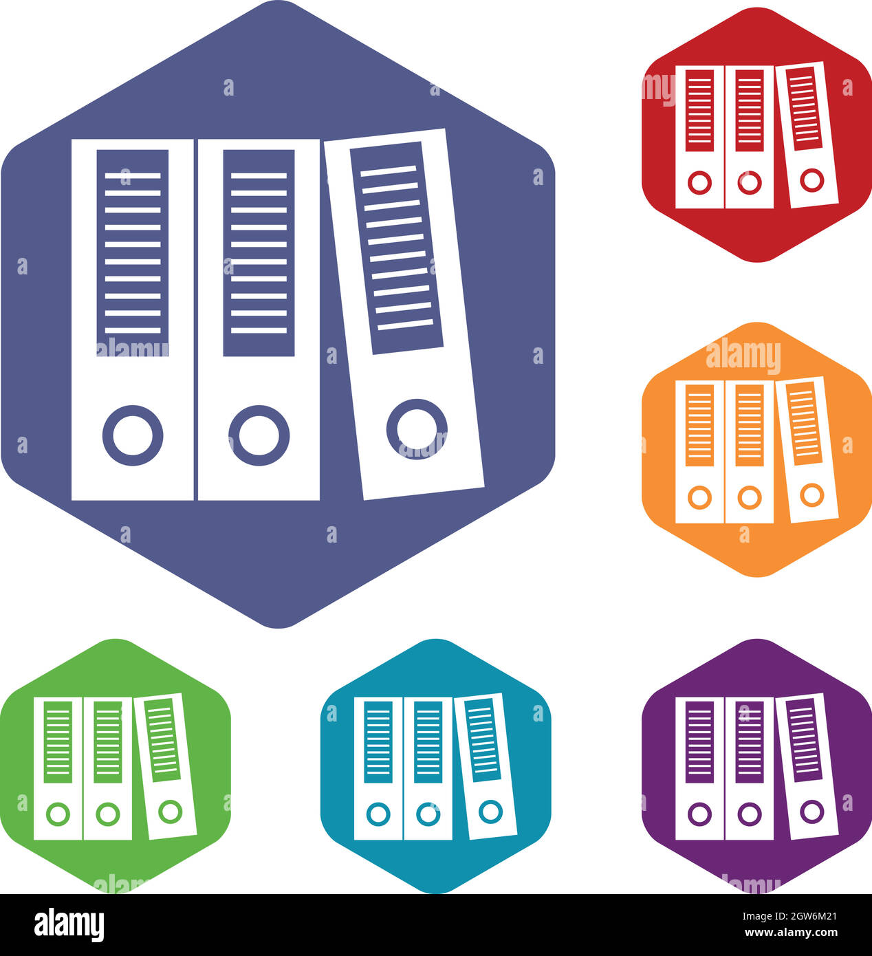 Büro-Ordner Icons set Stock Vektor