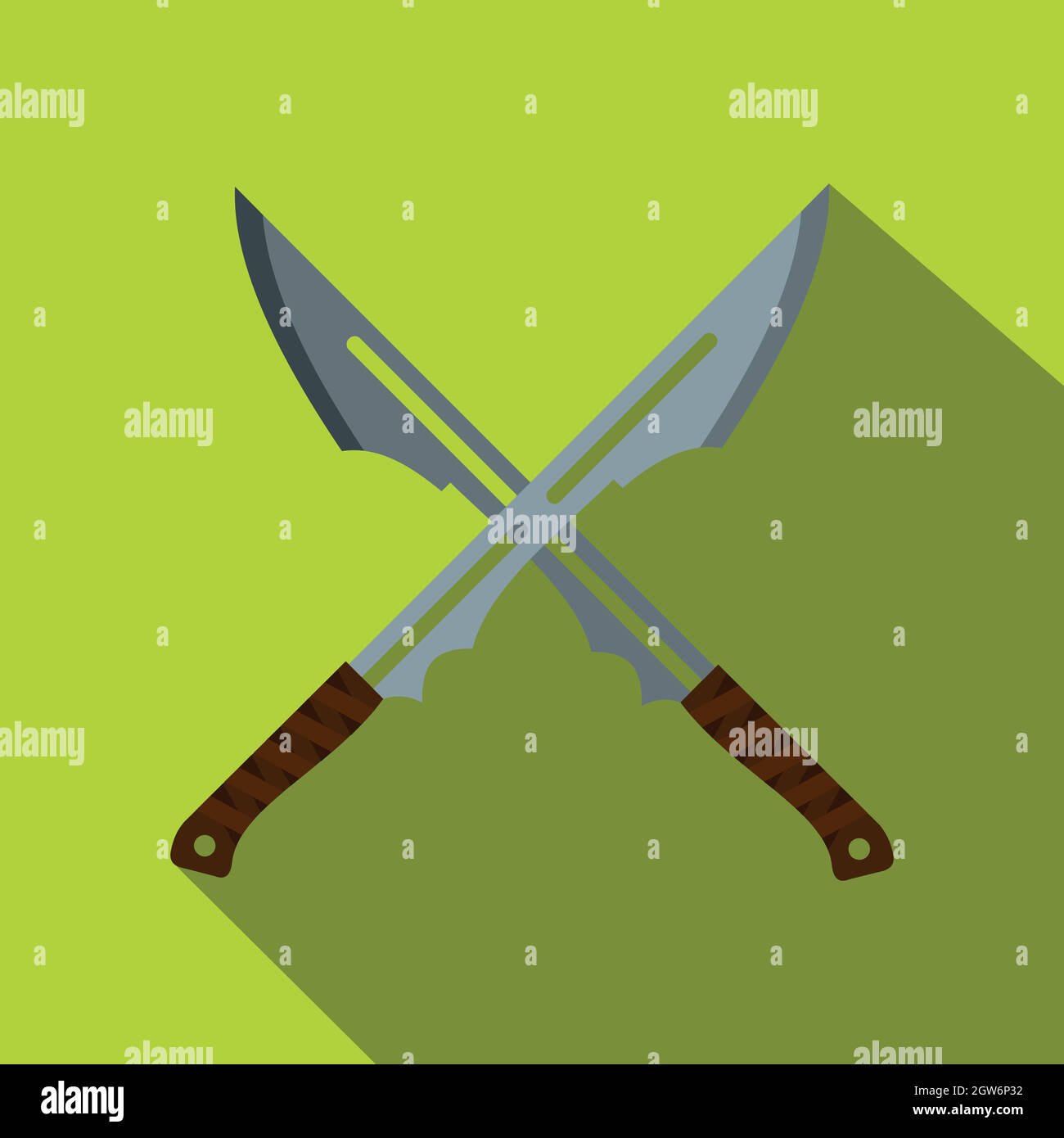 Japanische kurze Schwerter Symbol, flacher Stil Stock Vektor