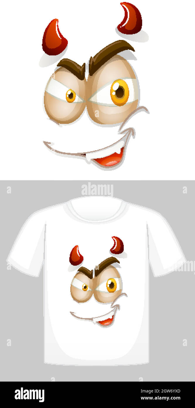 T-Shirt-Dessin mit Grafik vorne Stock Vektor