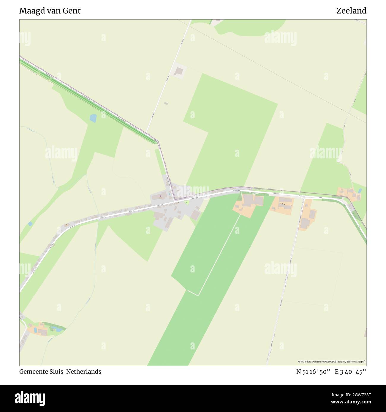 Maagd van Gent, Gemeente Sluis, Niederlande, Zeeland, N 51 16' 50'', E 3 40' 45'', map, Timeless Map veröffentlicht im Jahr 2021. Reisende, Entdecker und Abenteurer wie Florence Nightingale, David Livingstone, Ernest Shackleton, Lewis and Clark und Sherlock Holmes haben sich bei der Planung von Reisen zu den entlegensten Ecken der Welt auf Karten verlassen.Timeless Maps kartiert die meisten Orte auf der Welt und zeigt die Verwirklichung großer Träume Stockfoto