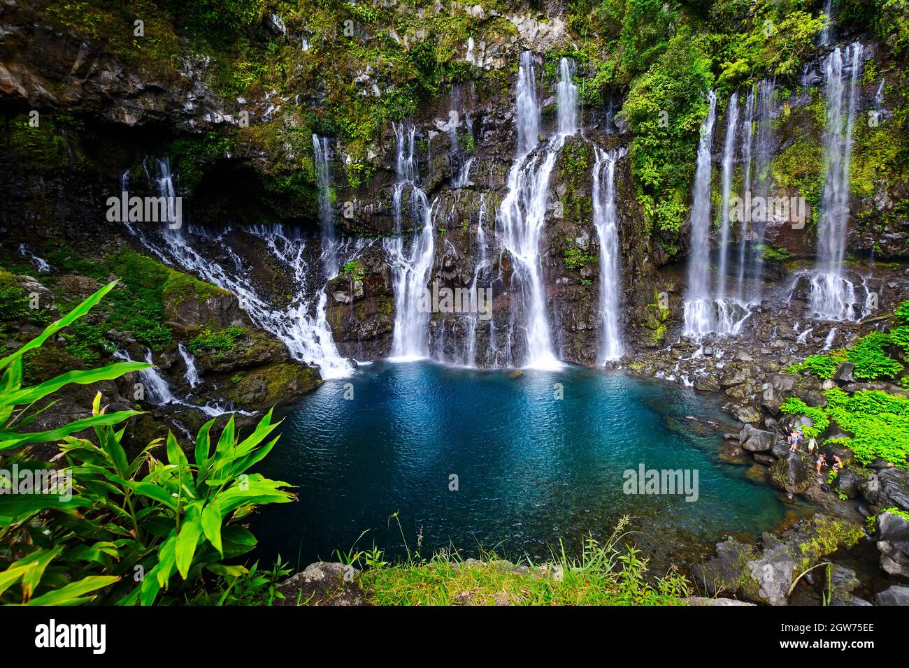 Wasserfall von Grand Galet, Langevin an der Insel Reunion Stockfoto