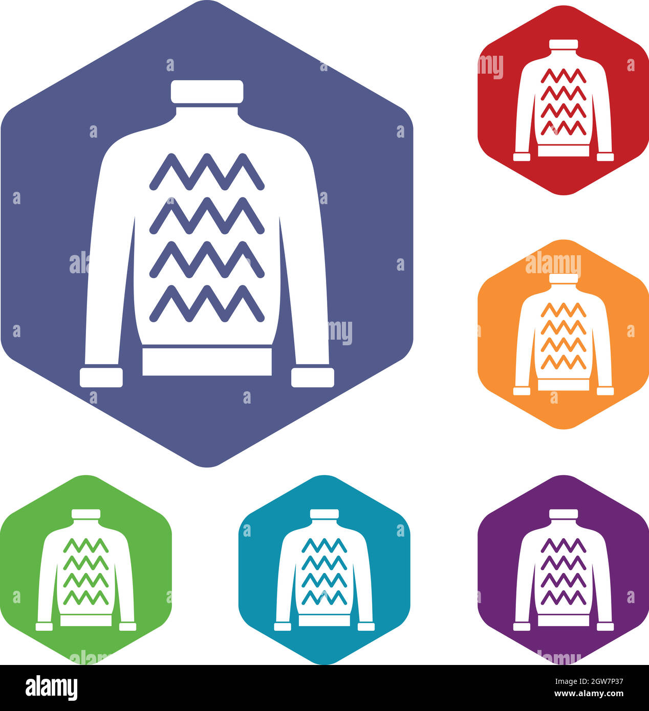 Männer Pullover Icons set Stock Vektor