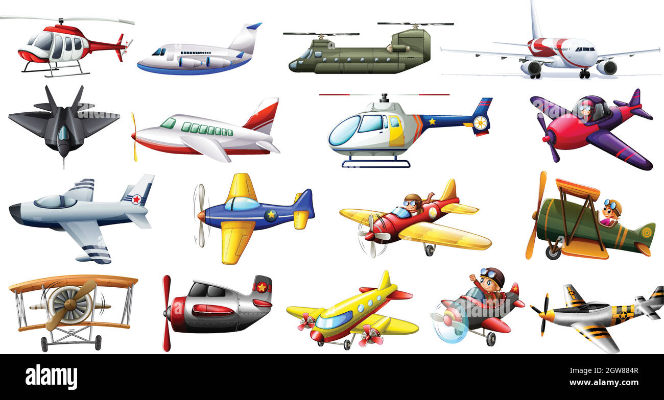 Andere Art von Flugzeugen Stock Vektor