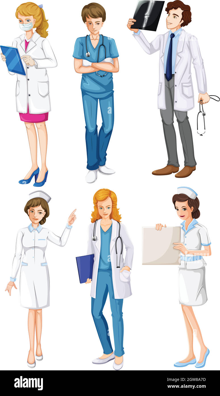 Ärzte und Krankenschwestern Stock Vektor