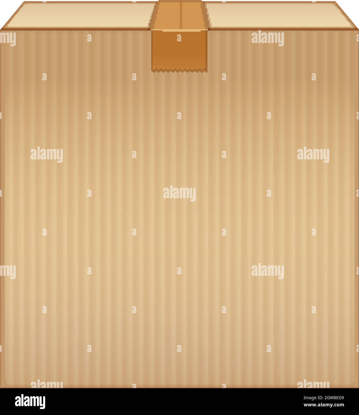 Braune Box mit Klebeband auf weißem Hintergrund Stock Vektor