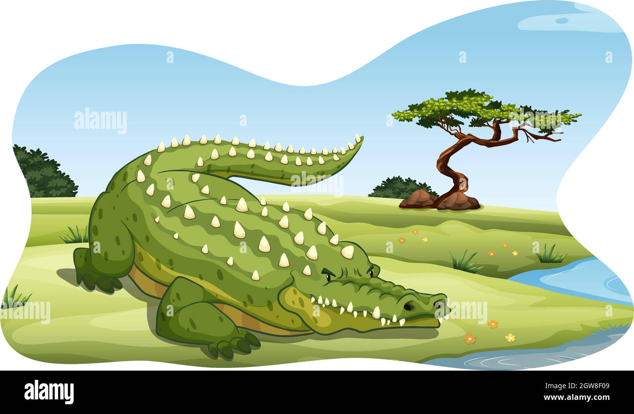 Cartoon krokodil clipart Ausgeschnittene Stockfotos und -bilder - Alamy