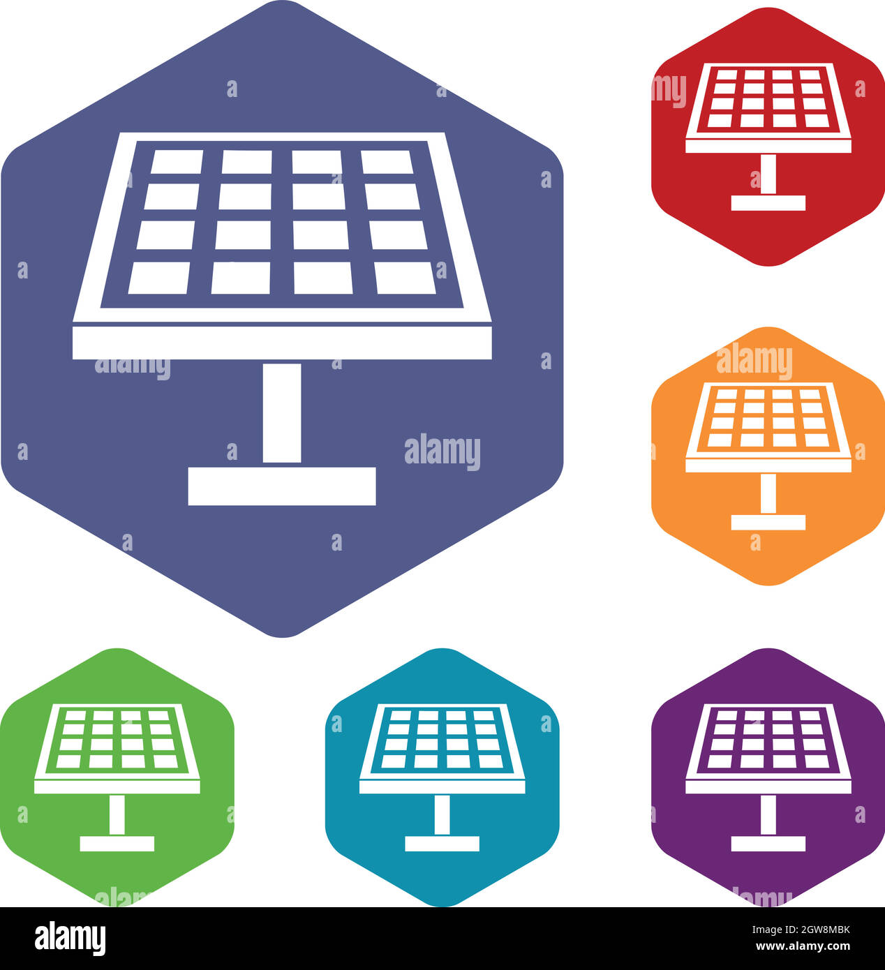 Solarenergie-Panel Icons set Stock Vektor