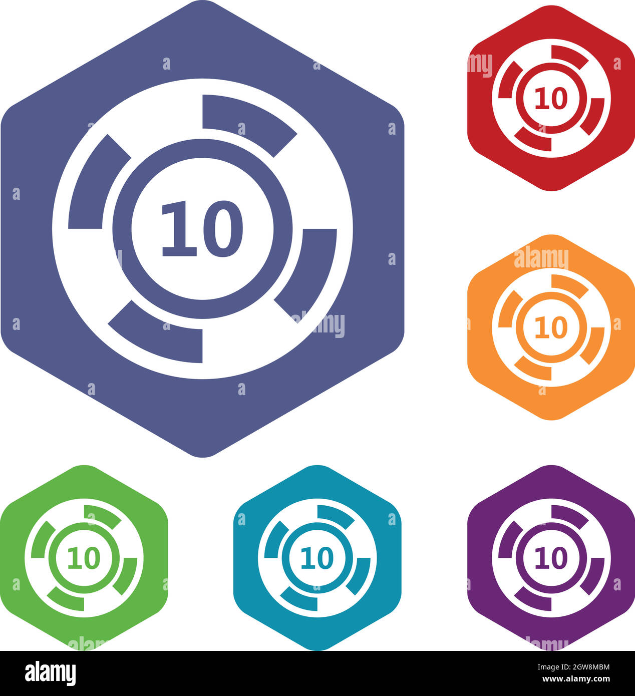 Casino-Chip-Symbole-set Stock Vektor