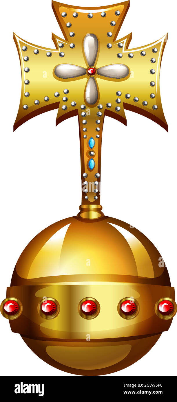 Goldene Kugel mit Edelsteinen Stock Vektor