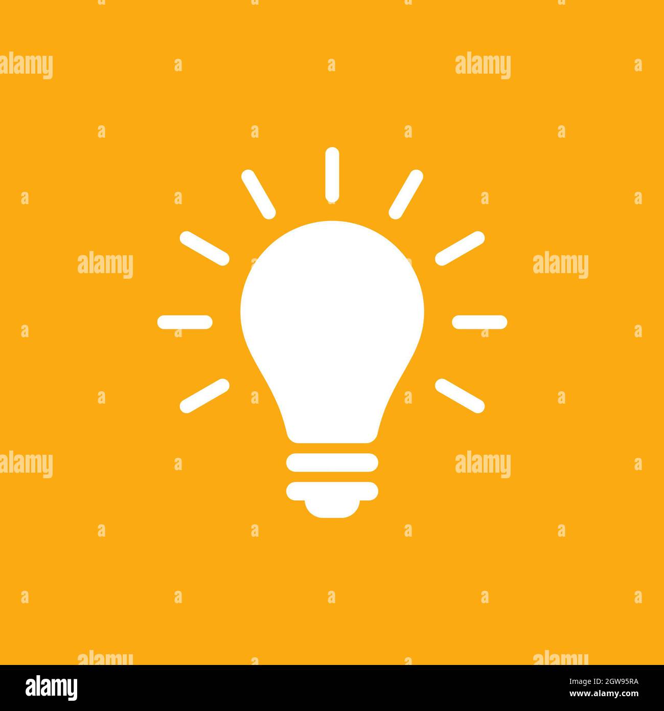 Die Glühbirne ist voll von Ideen und kreativem Denken, analytischem Denken für die Verarbeitung. Glühbirne Symbol Vektor. Ideen Symbol Illustration. Stockfoto