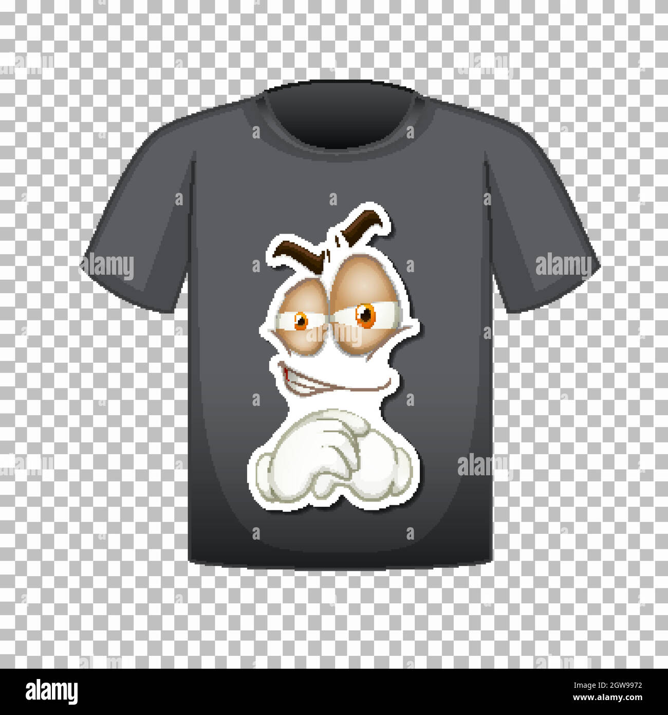 T-Shirt-Dessin mit Grafik vorne Stock Vektor