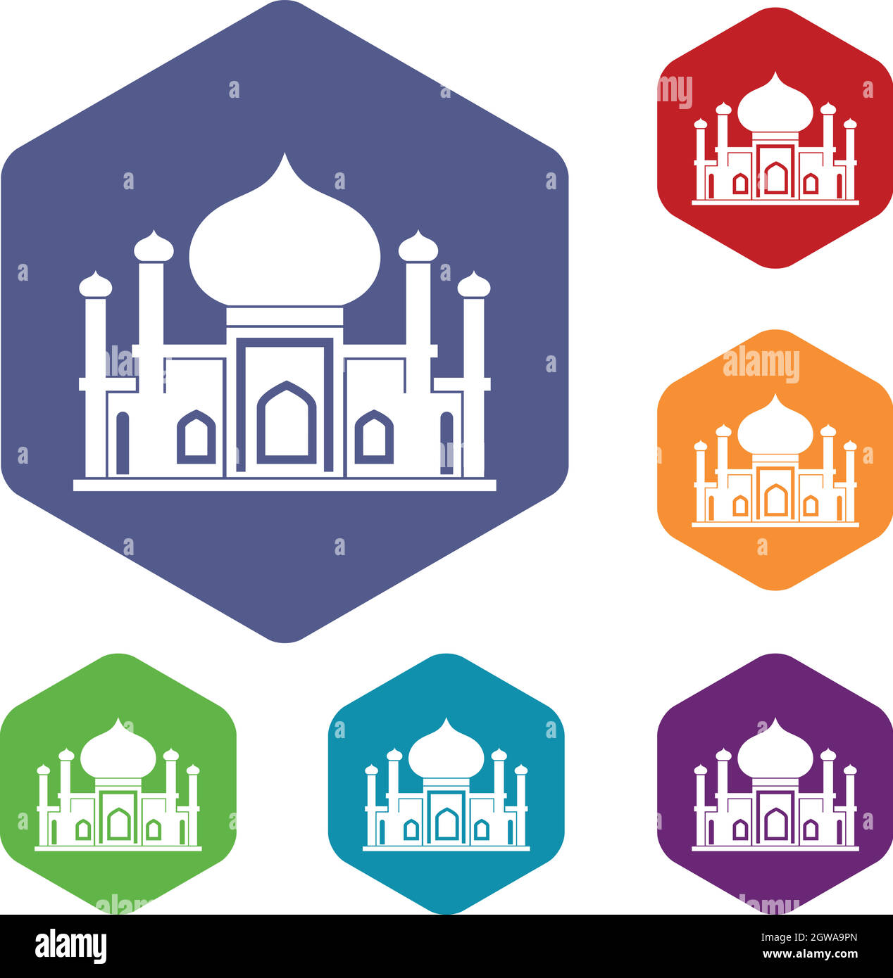 Moschee Icons set Stock Vektor