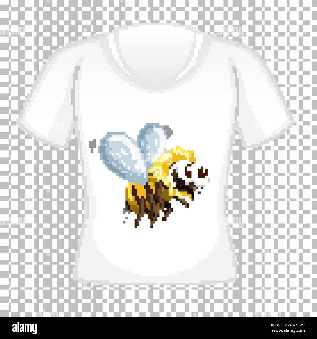 T-Shirt-Dessin mit Grafik vorne Stock Vektor