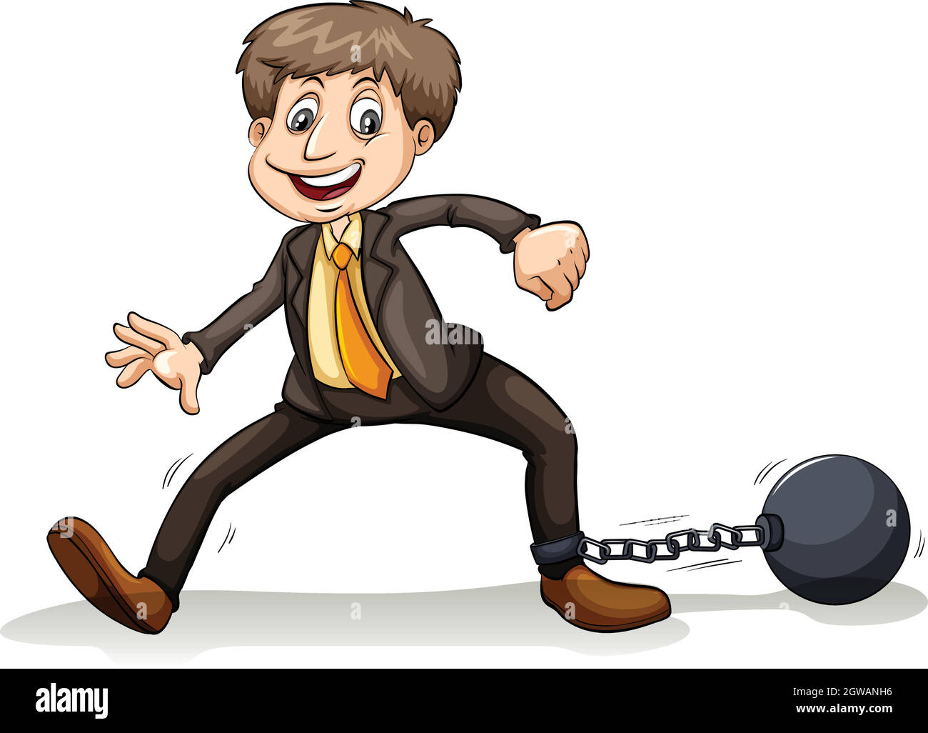 Ein Junge mit einer Kette Stock Vektor