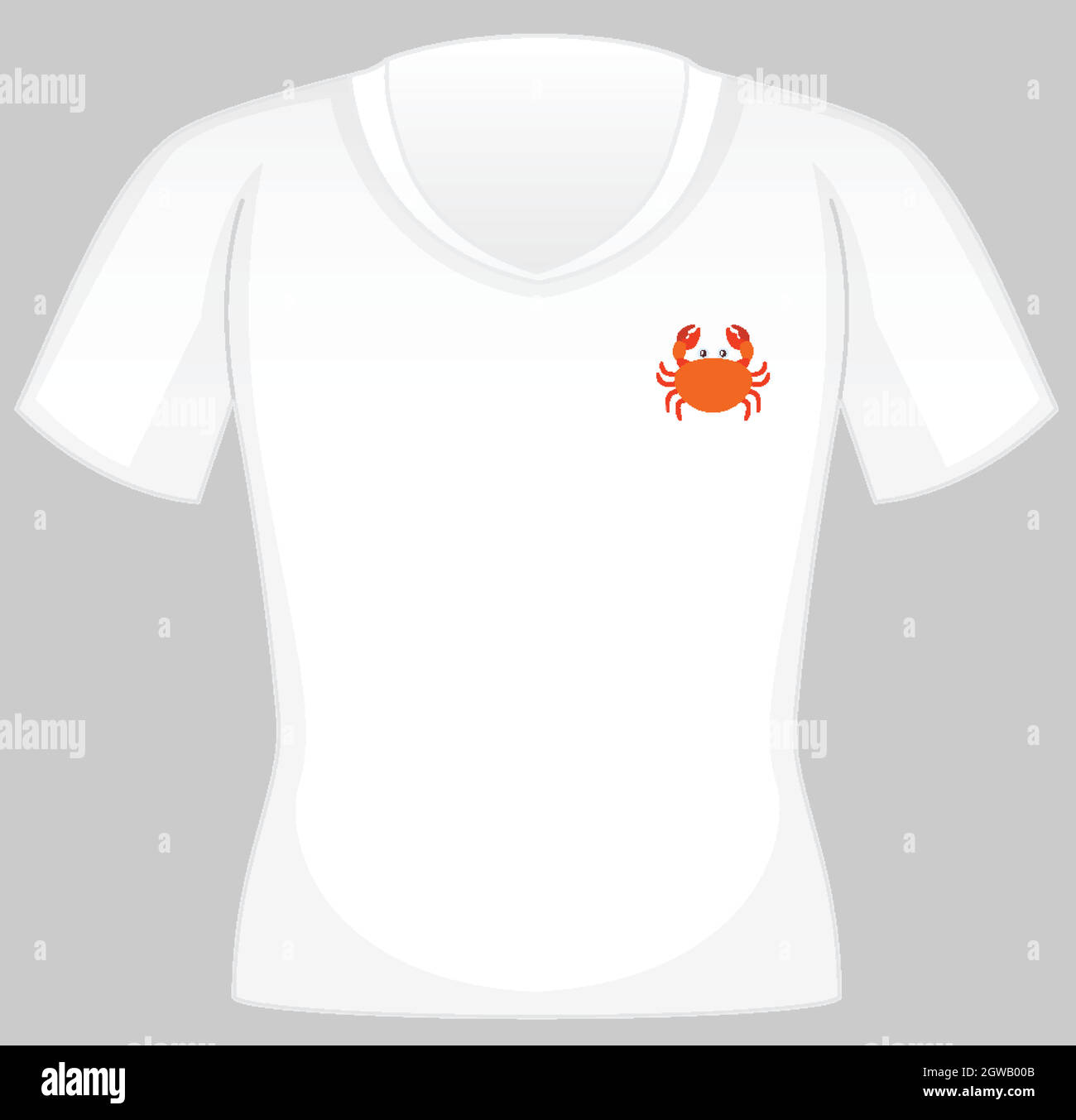 T-Shirt-Dessin mit Grafik vorne Stock Vektor