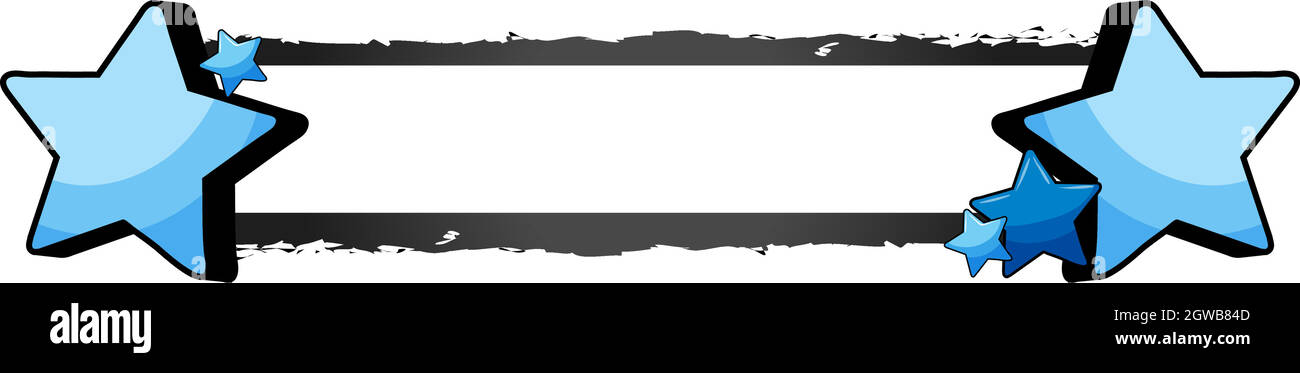 Bannerdesign mit blauen Sternen Stock Vektor