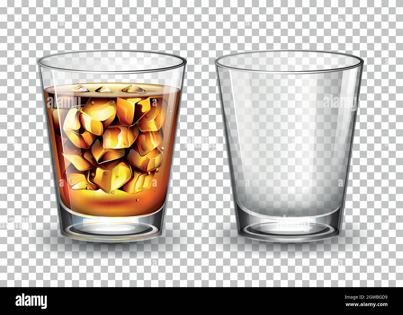 Set aus transparentem Glas Stock Vektor