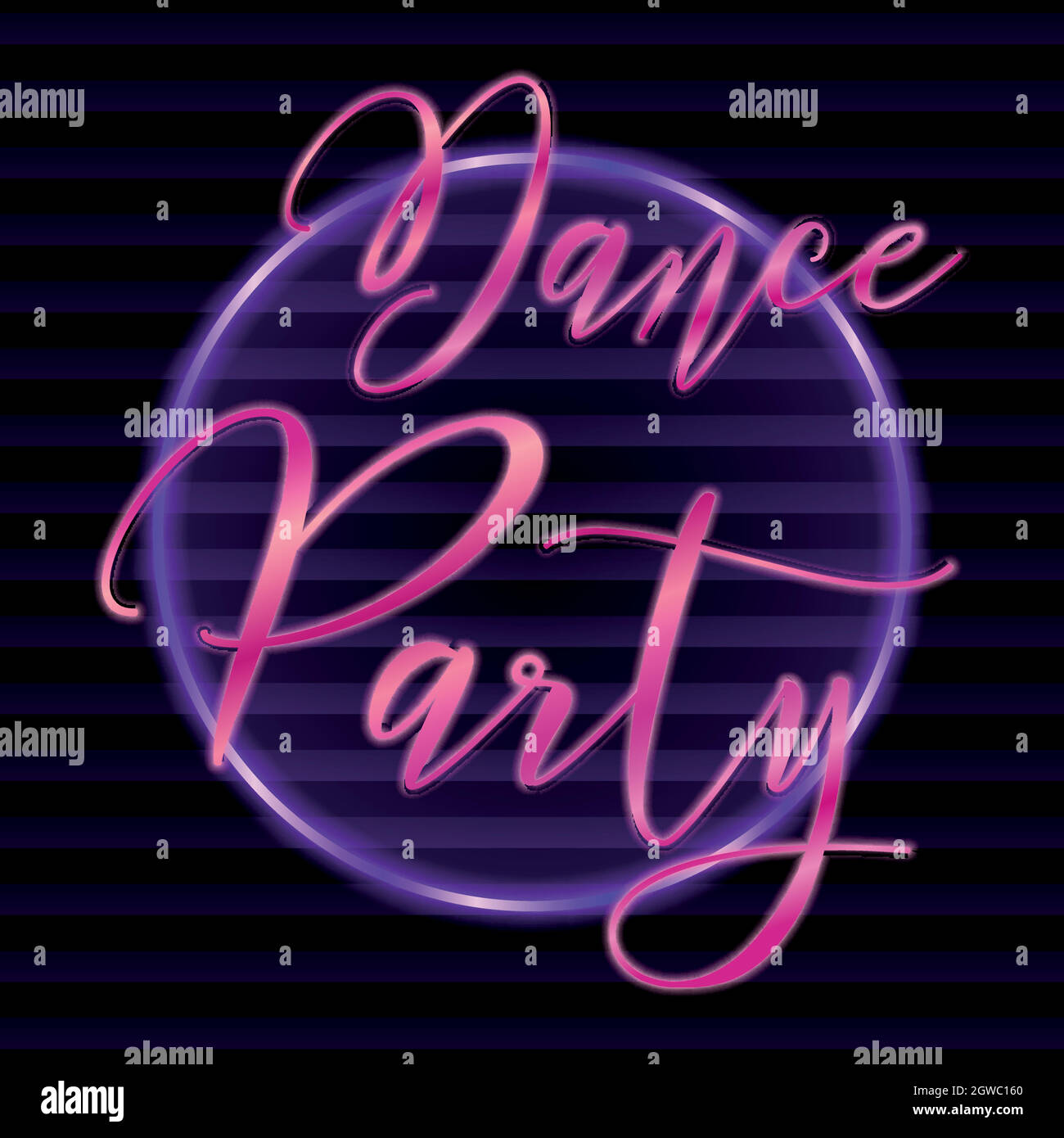 Dance Party Retro Text Stock Vektor