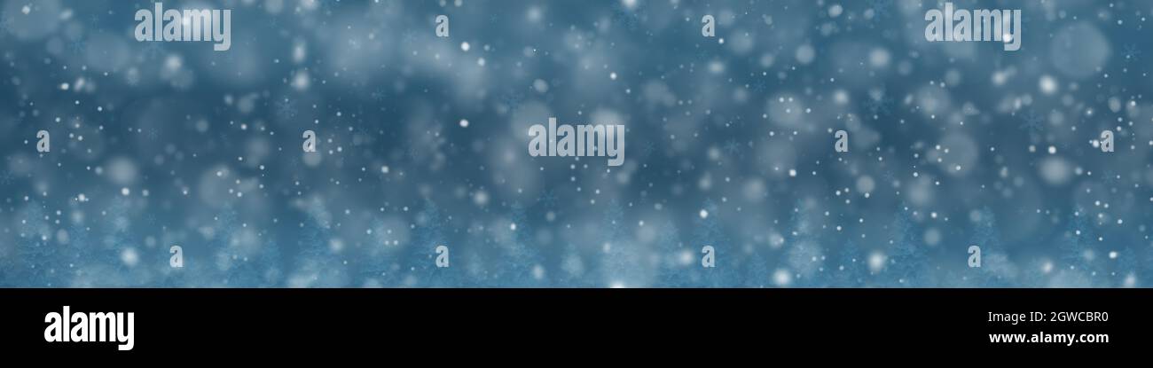 Weihnachtslichter und Schneeflocken Hintergrund Stockfoto