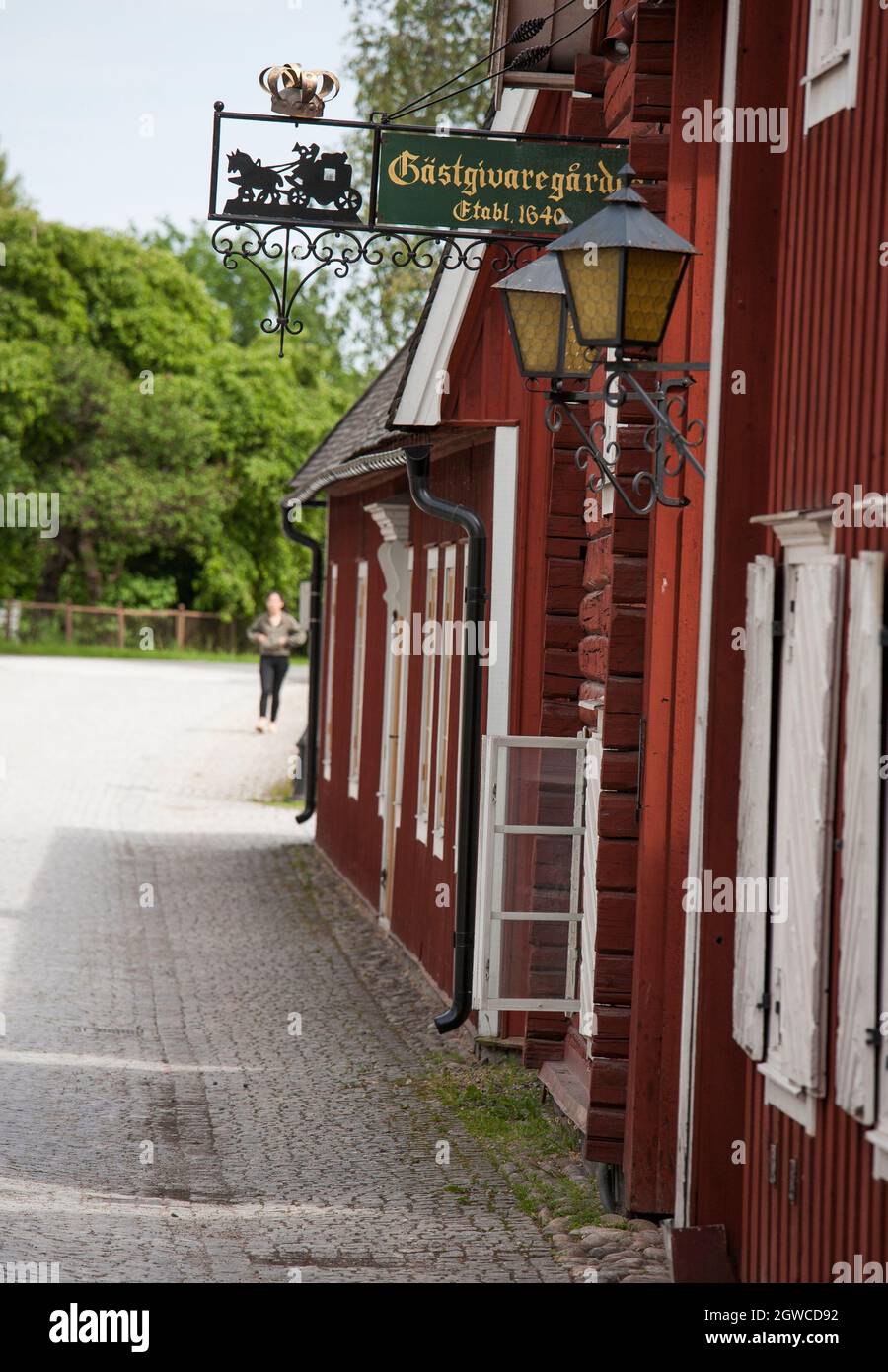 Grythyttan Gästgivaregård in Närke län Västmanland ein Kirchdorf seit dem Mittelalter. Heute noch berühmter für seine Esskultur und Natur Stockfoto