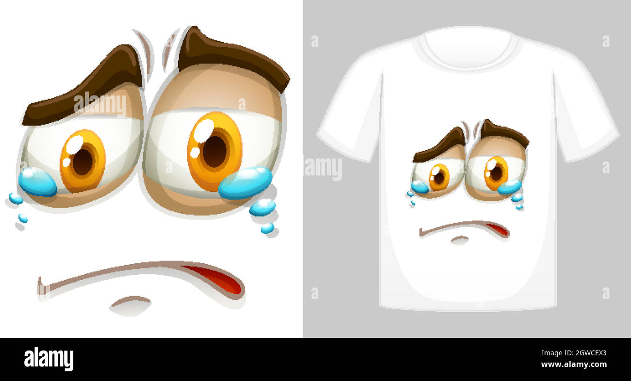 T-Shirt-Dessin mit Grafik vorne Stock Vektor