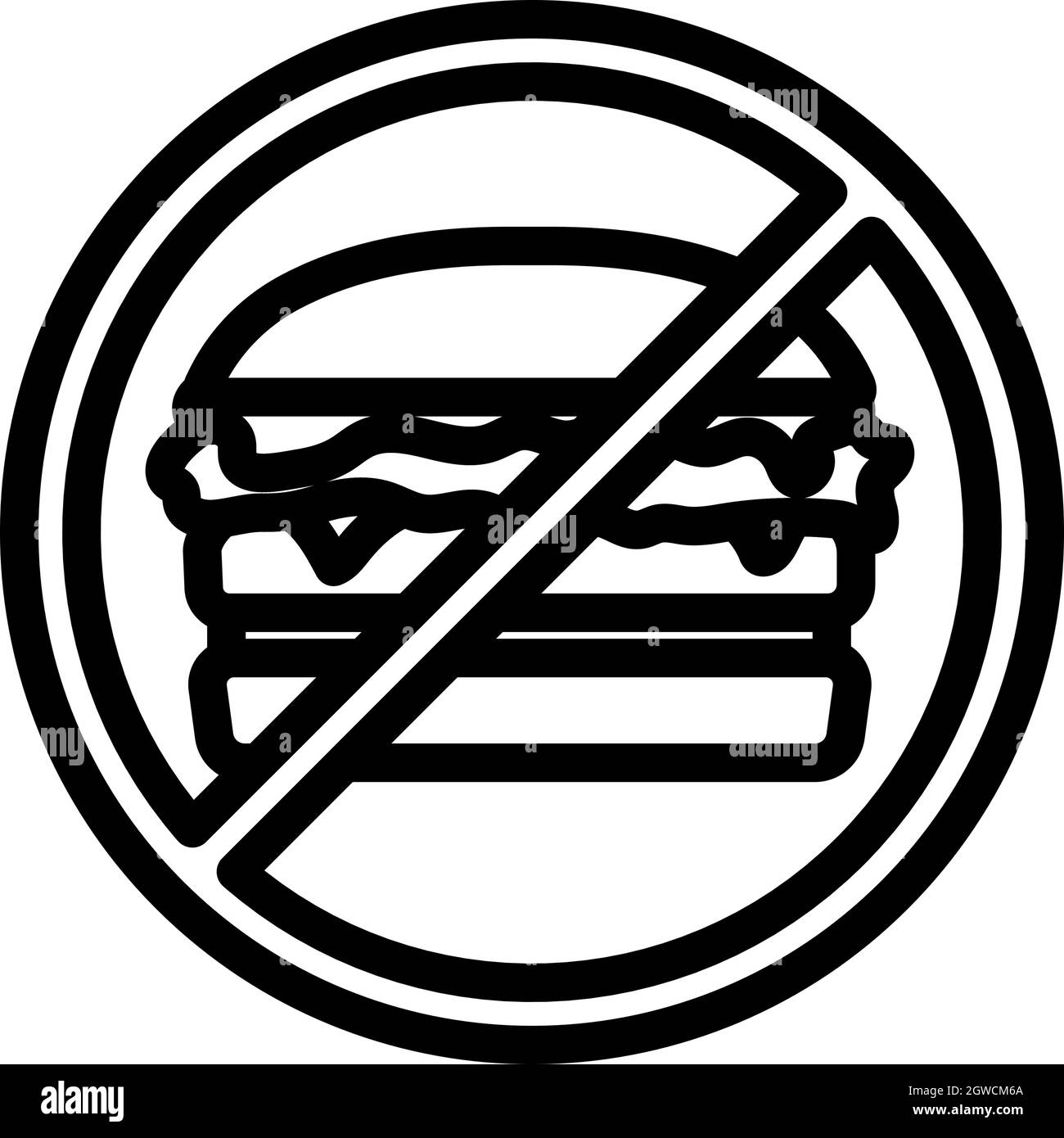 Symbol Für Verbotene Hamburger Stock Vektor