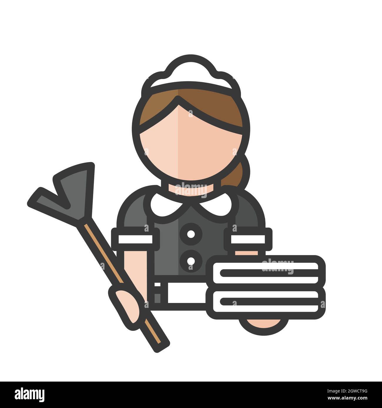 Avatar des Mädchens. Babysitter und Putzfrau. Profilbenutzer, Person. Personen-Symbol. Vektorgrafik Stock Vektor