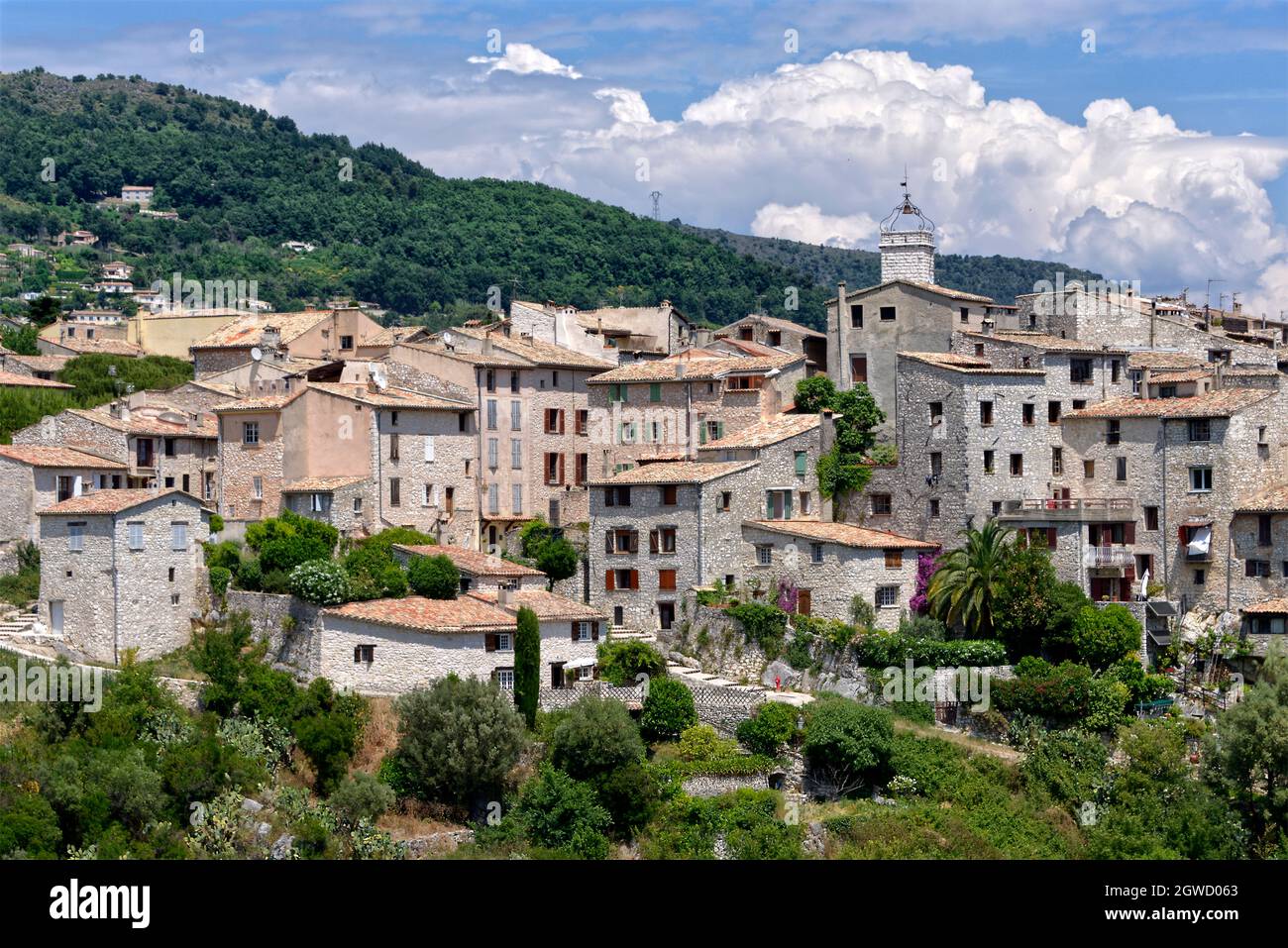 Dorf von Tourrettes-Sur-Loup, eine Gemeinde im Département Alpes-Maritimes im Südosten Frankreichs Stockfoto