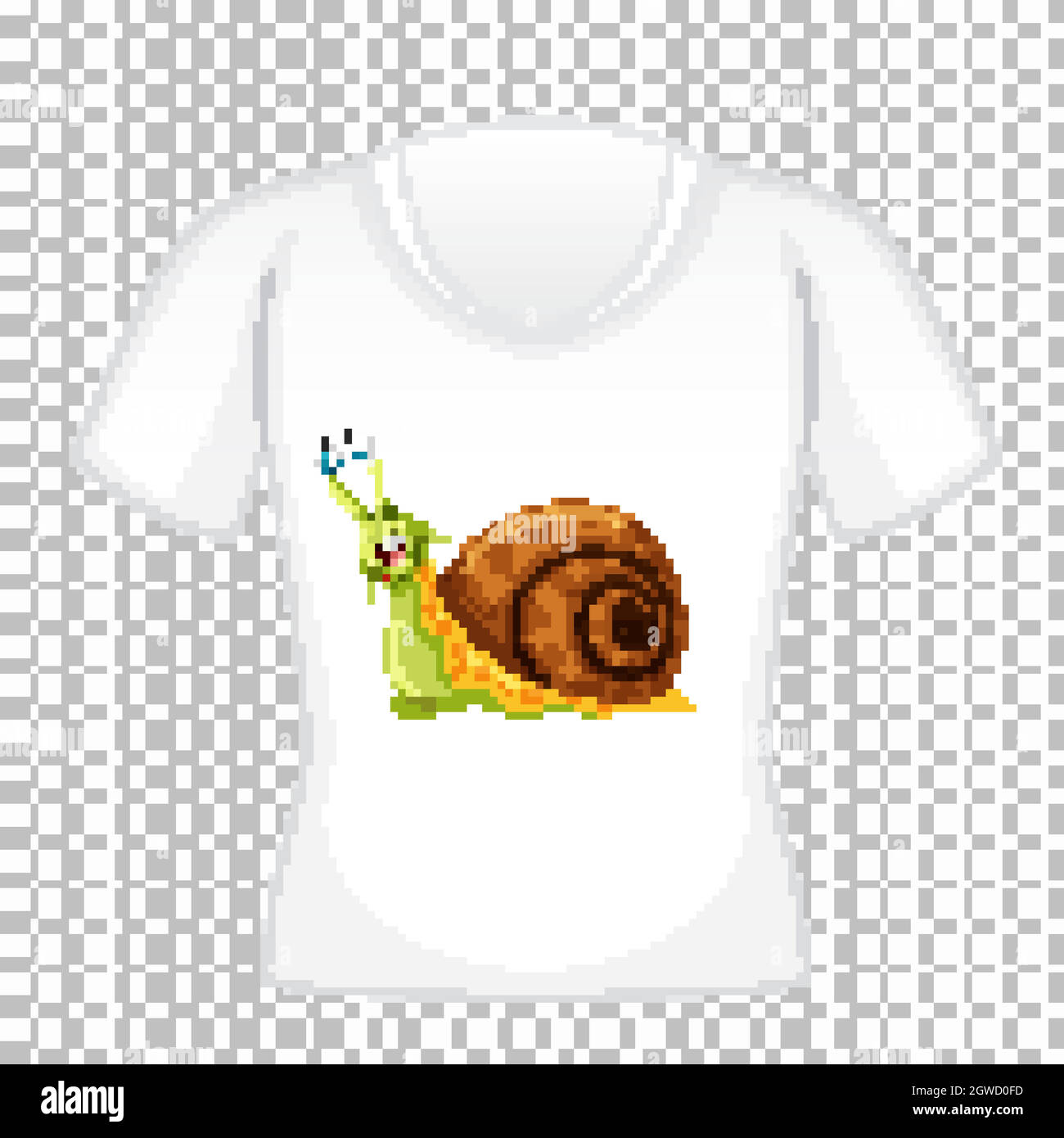 T-Shirt-Dessin mit Grafik vorne Stock Vektor