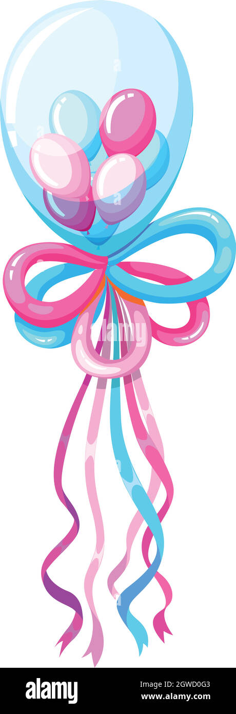 Dekorieren von Luftballons in blau und rosa Stock Vektor