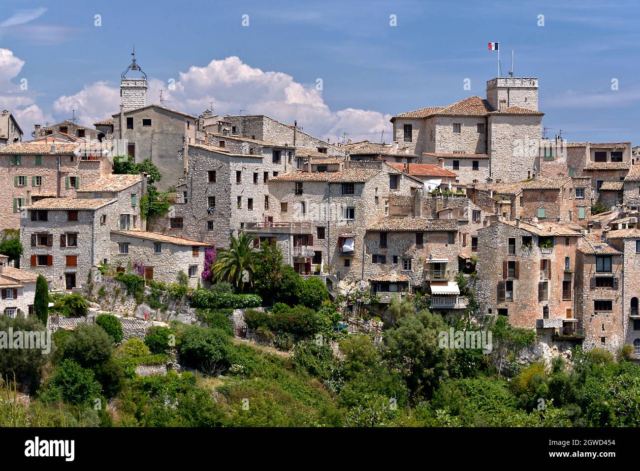 Dorf von Tourrettes-Sur-Loup, eine Gemeinde im Département Alpes-Maritimes im Südosten Frankreichs Stockfoto