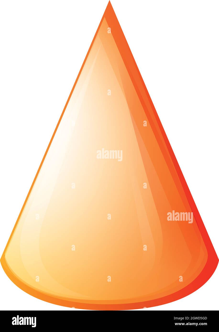 Orangefarbener Kegel auf Weiß Stock Vektor