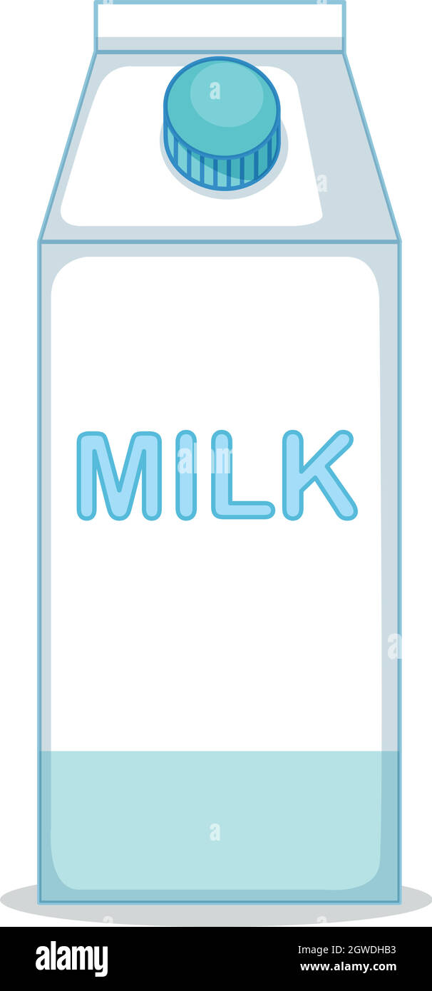 Eine Milchbox auf weißem Hintergrund Stock Vektor