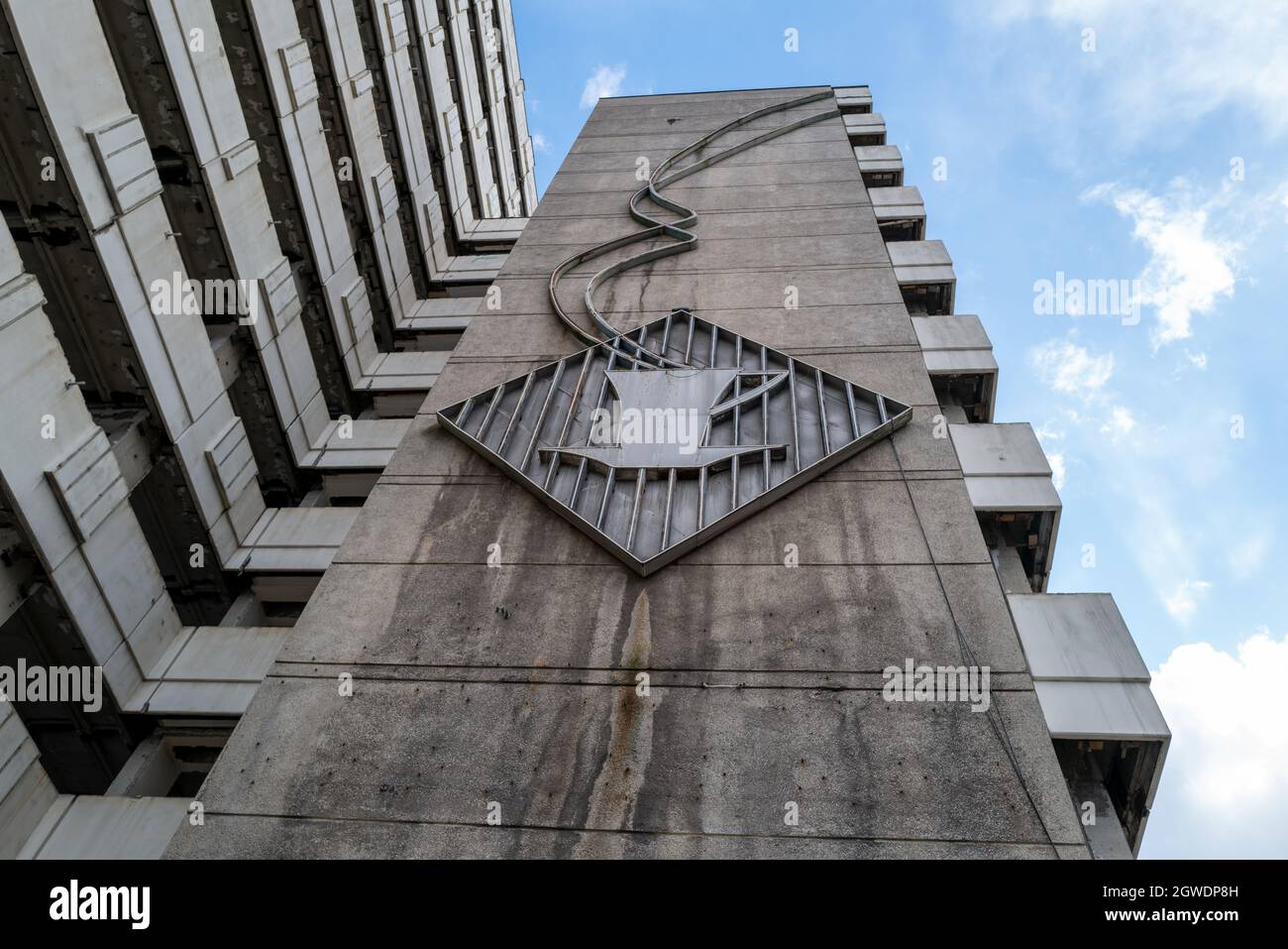 Sozialistische Architektur, Haus der Statistik, Otto-Braun-Straße, Deutschland Stockfoto