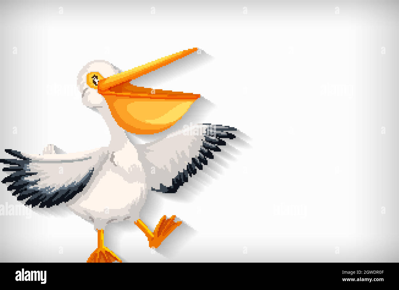 Hintergrundvorlage mit einfarbiger Farbe und Pelikanvögel Stock Vektor