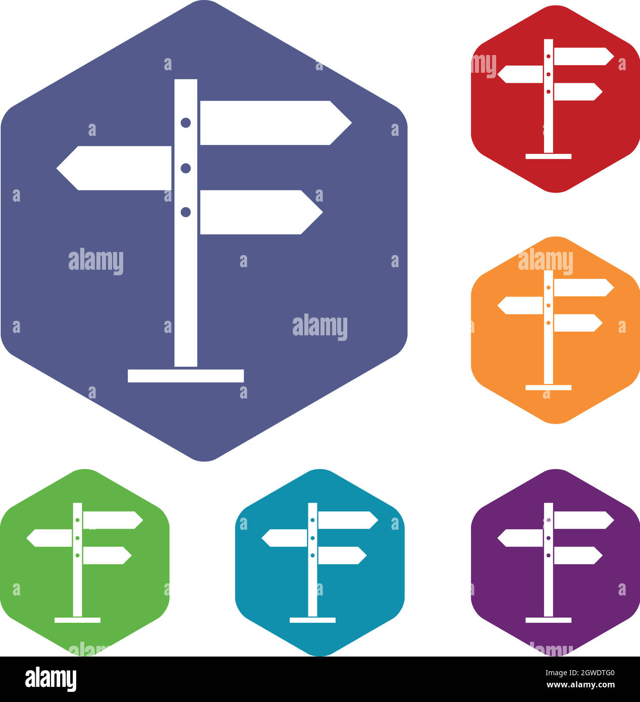 Richtung Zeichen Icons set Stock Vektor