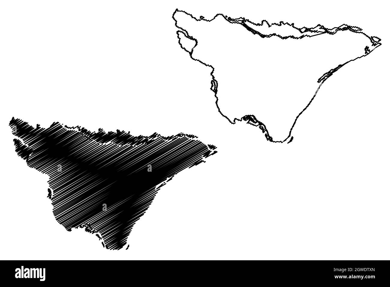 Jagatsinghpur Bezirk (Odisha Staat, Republik Indien) Karte Vektor Illustration, scribble Skizze Jagatsinghpur Karte Stock Vektor