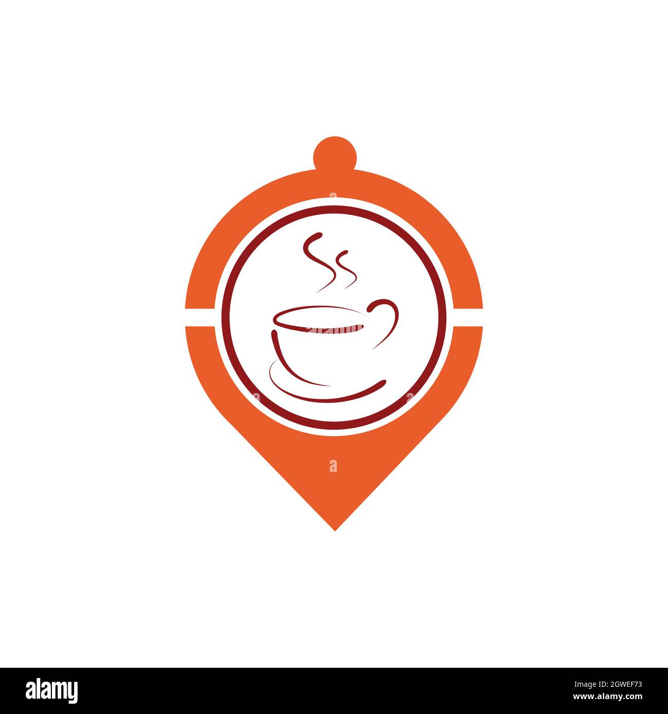 PIN Kaffee Café Lage Logo Symbol flach Vektor Konzept Grafik-Design Stock Vektor