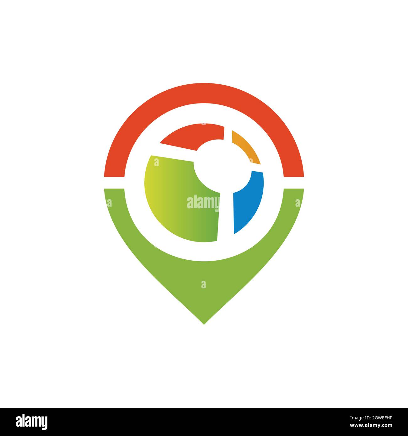 PIN Golf Lage Logo Symbol flach Vektor Konzept Grafik-Design Stock Vektor