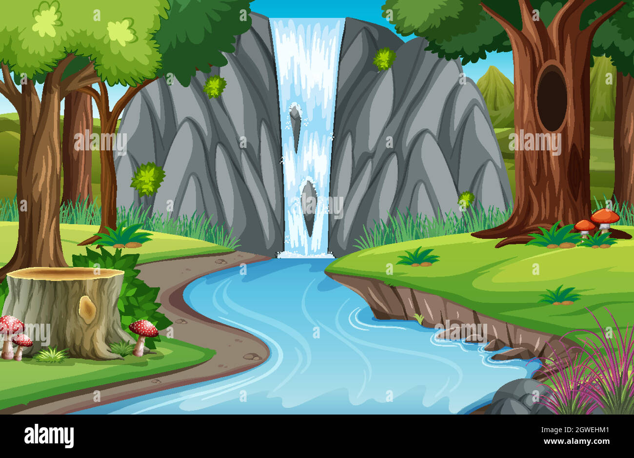 Natur im Freien Wald Hintergrund Stock Vektor