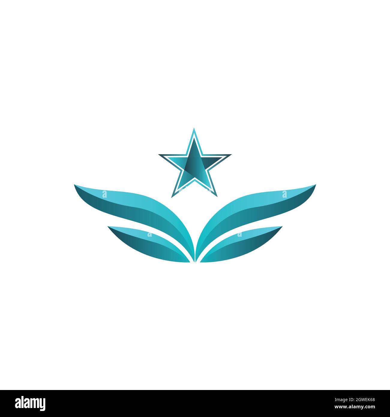 Flügel Stern stilvolles Logo Symbol flach Vektor Konzept Grafikdesign Stock Vektor