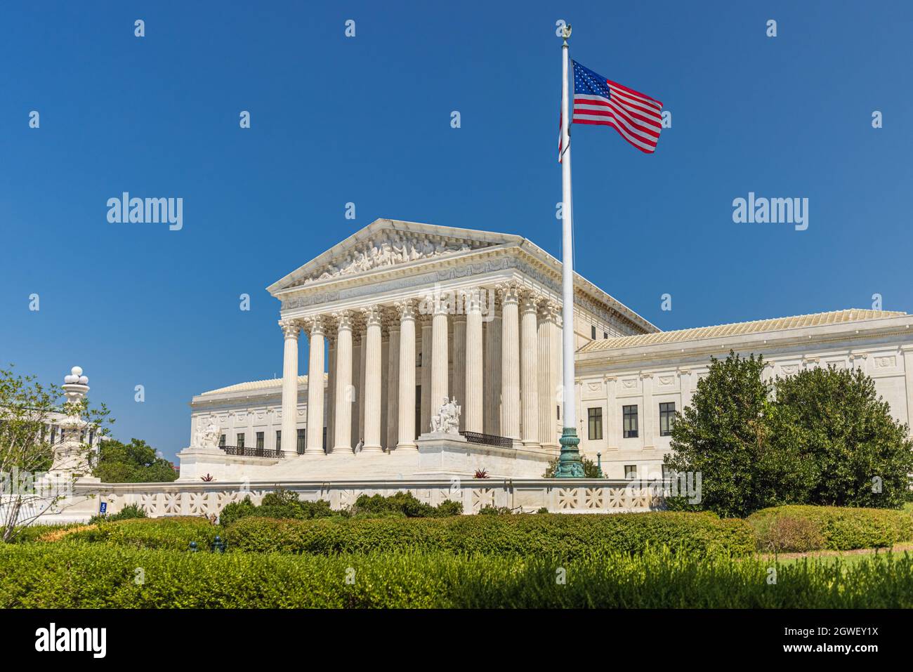 Fassade des Obersten Gerichts der USA in Washington DC - USA Stockfoto