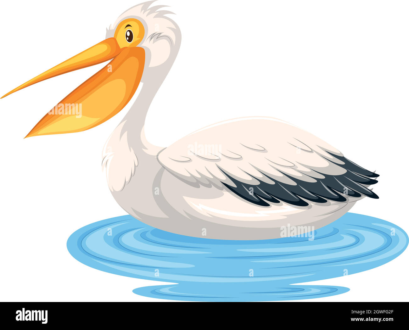 Ein Pelikan auf dem Wasser Stock Vektor