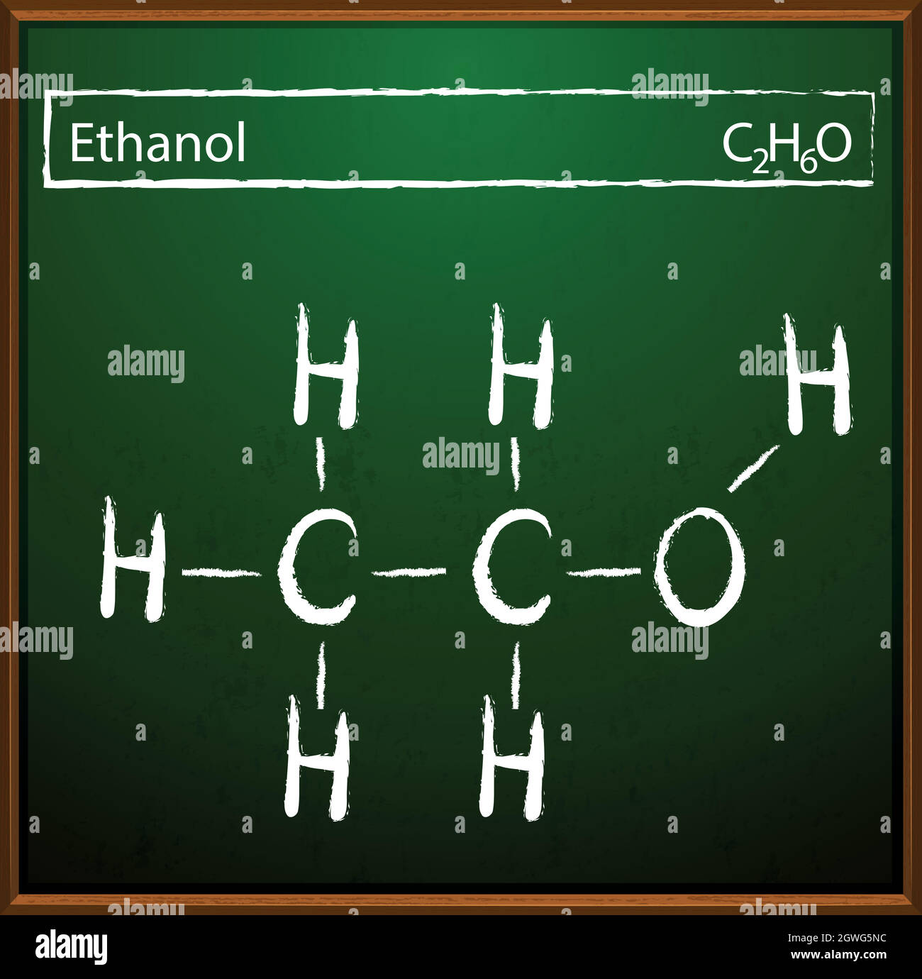 Molekulare Ethanol-Formel Stock Vektor